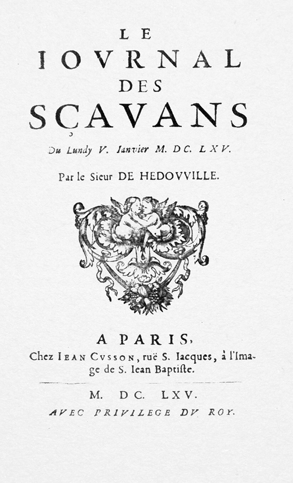Le Journal des sÃ§avans, Paris, 1665