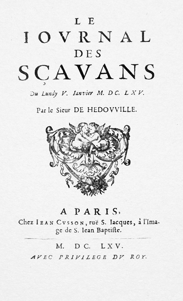 Le Journal des sçavans, Paris, 1665