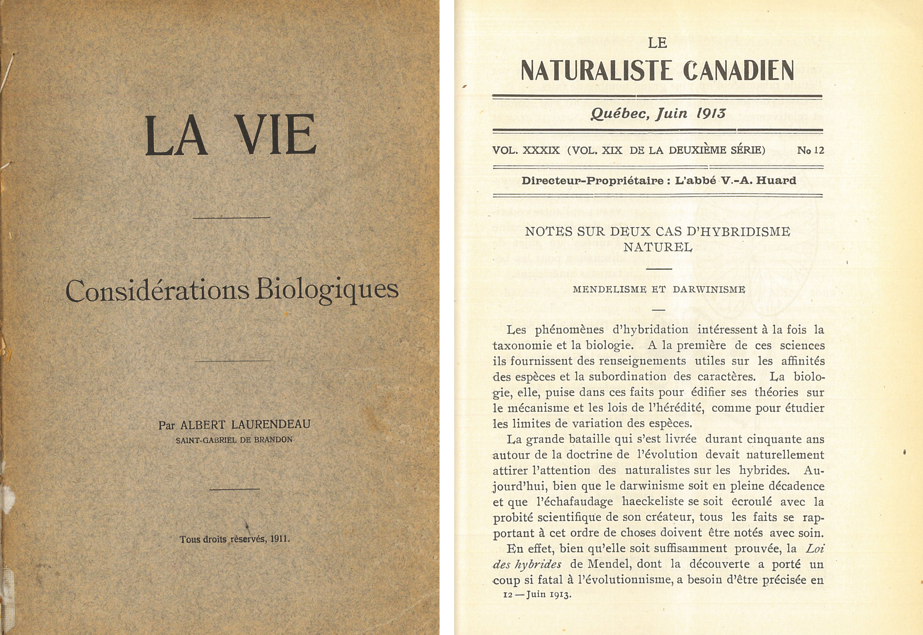 Couvertures des ConsidÃ©rations biologiques et du Naturaliste canadien