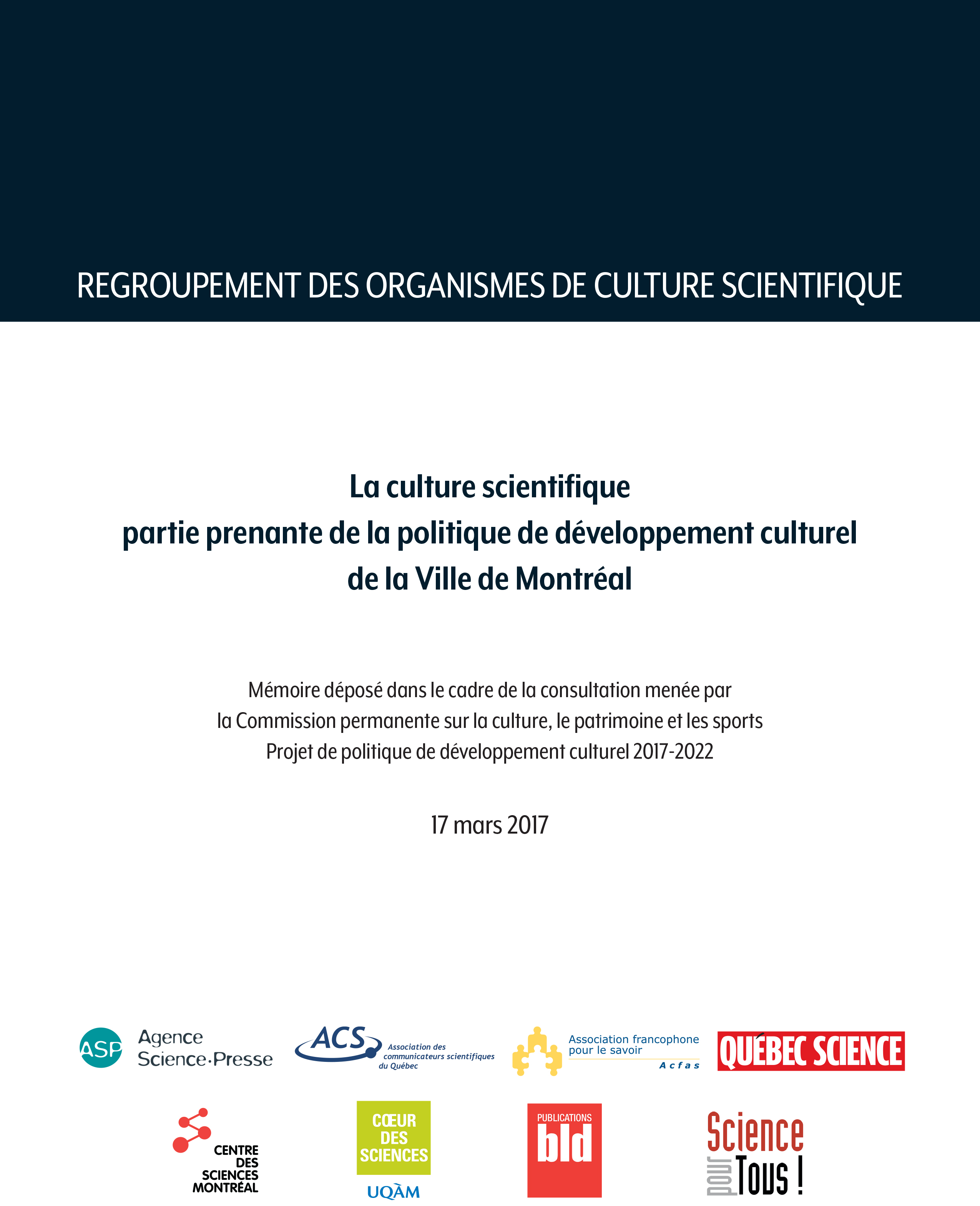 Proposition de collaboration pour développer des projets de culture  scientifique