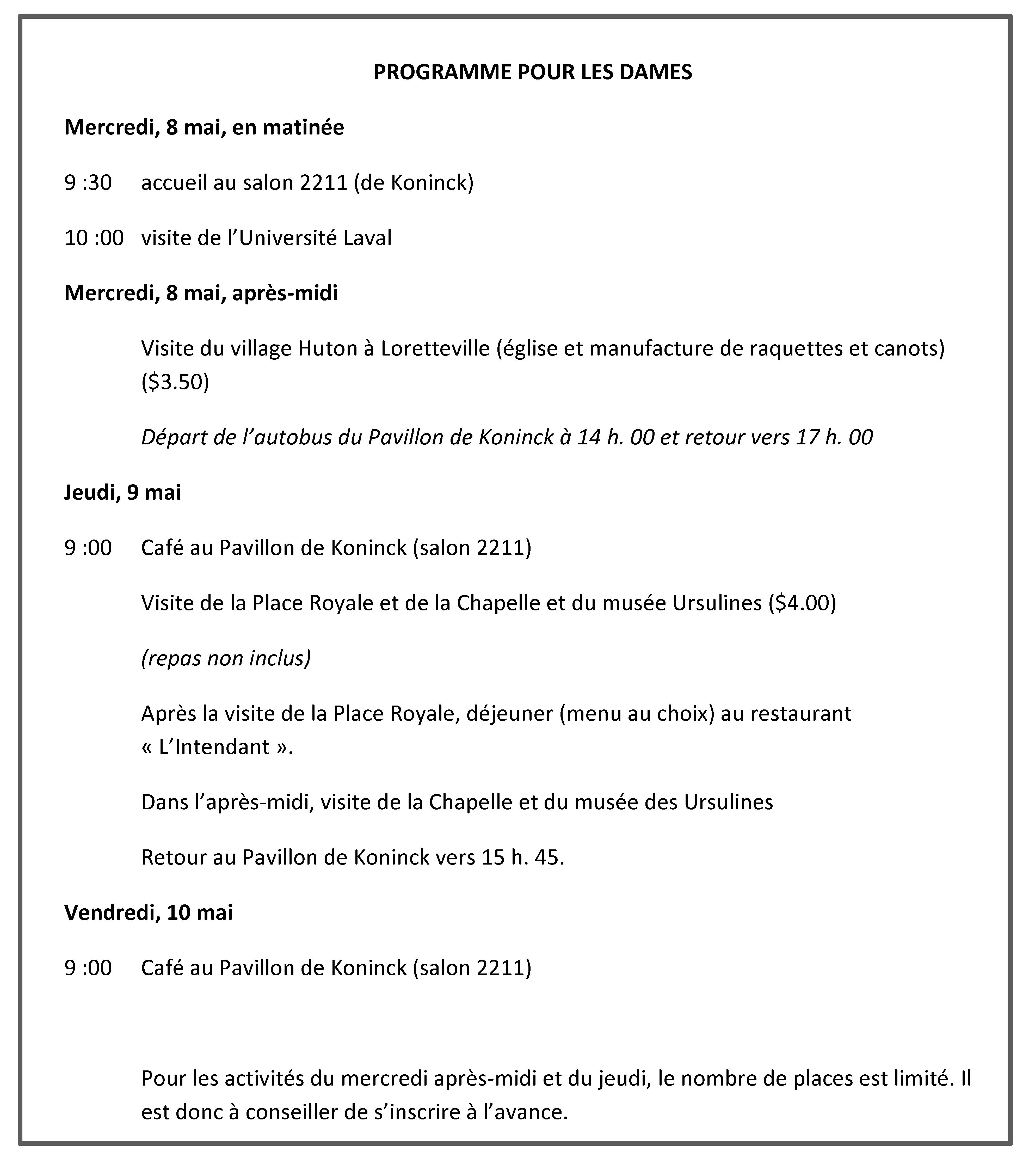 Programme des dames, 1974