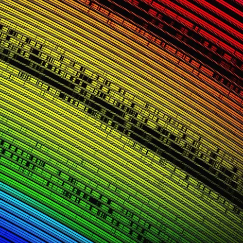 « Code-barres extraterrestre », d’Étienne Artigau, Université de Montréal. Source : Concours La preuve par l'image de l'Acfas 2022.