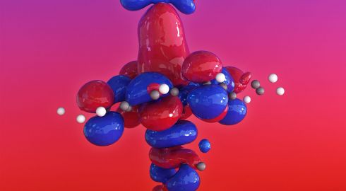 Molécule de cobalt en son nuage d’électrons