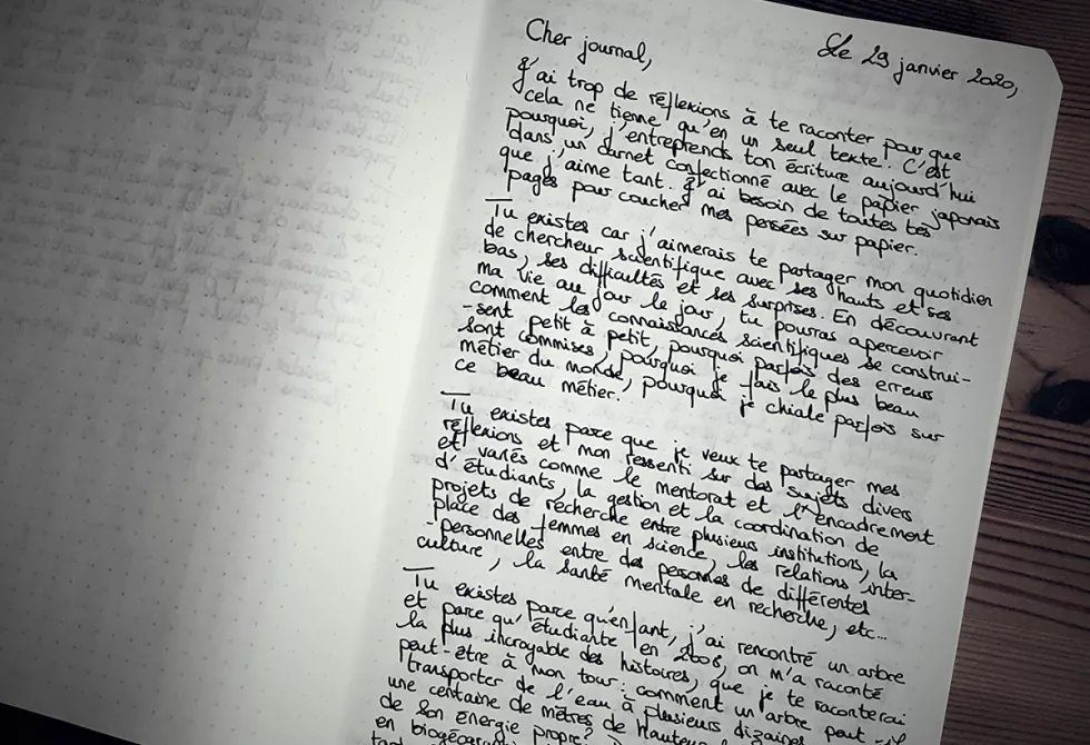 Magazine de l&#039;Acfas, Chronique Chercheuse au jour le jour, billet Première page