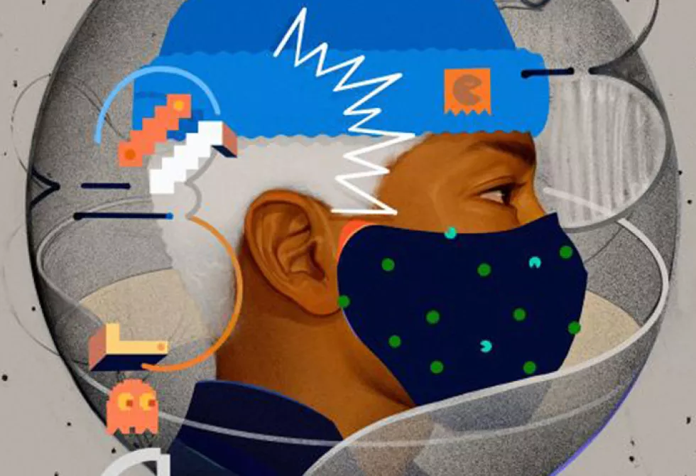 Infographie d&#039;une personne masquée