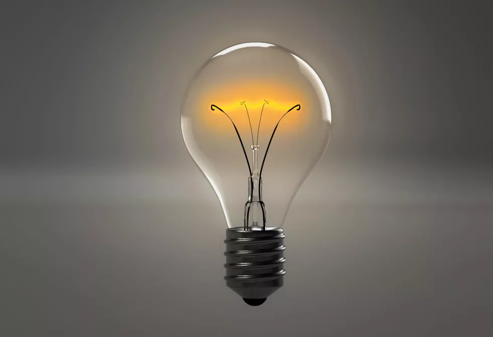 Ampoule pour représenter l&#039;inspiration
