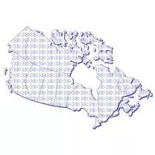 Carte du Canada garni des chevrons de l'Acfas