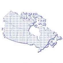 Carte du Canada garni des chevrons de l&#039;Acfas